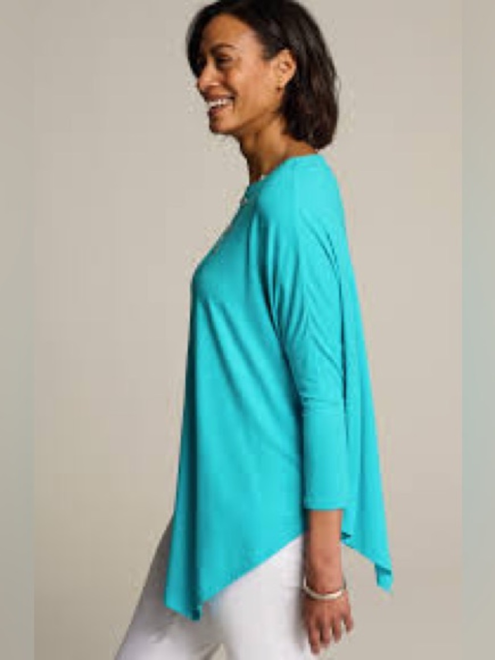J. Jill Wearever Collection Blue Asymmetrical Tunic Top Women’s Size Large NWT